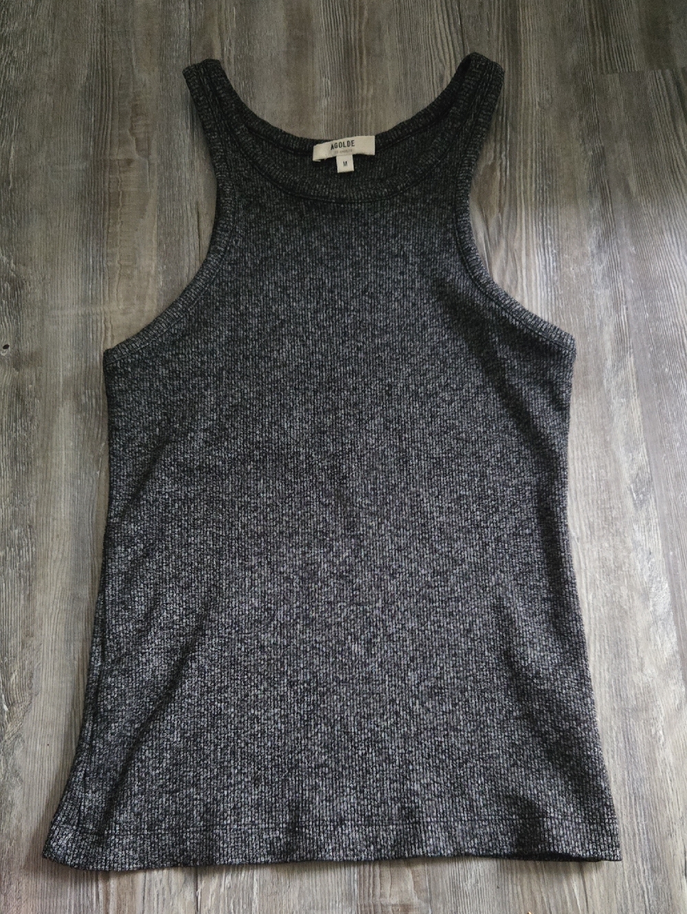 Agolde Charcoal Ribbed Sleeveless Tank